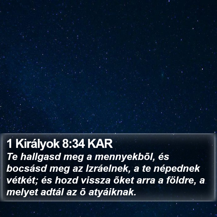 1 Királyok 8:34 KAR Bible Study