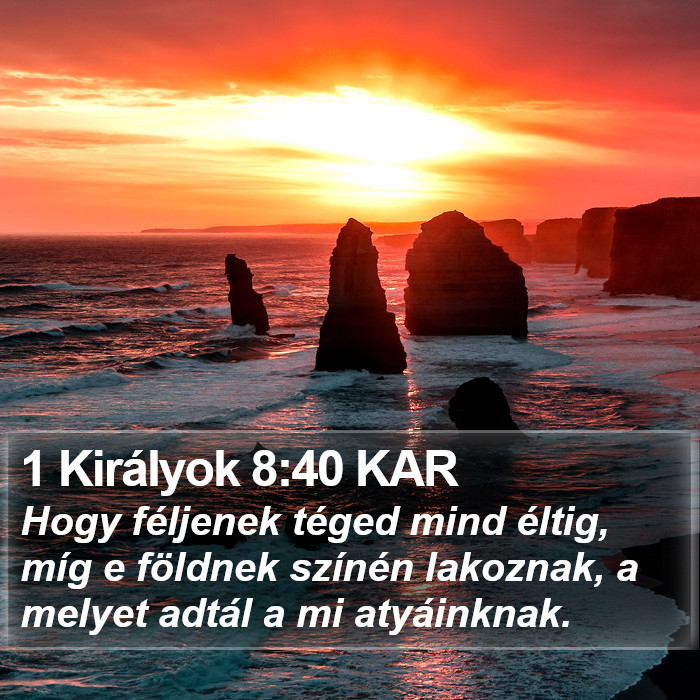 1 Királyok 8:40 KAR Bible Study