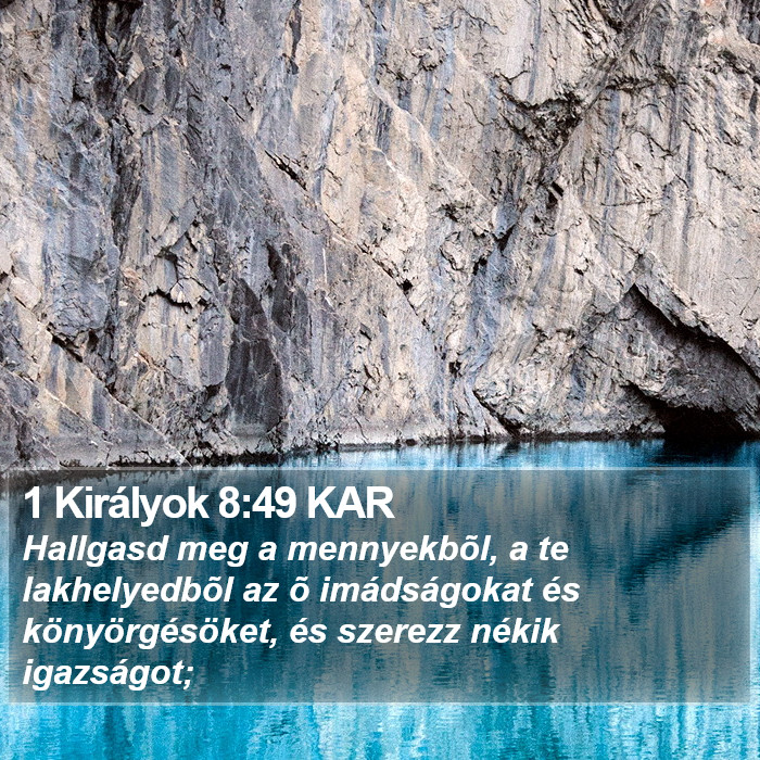 1 Királyok 8:49 KAR Bible Study