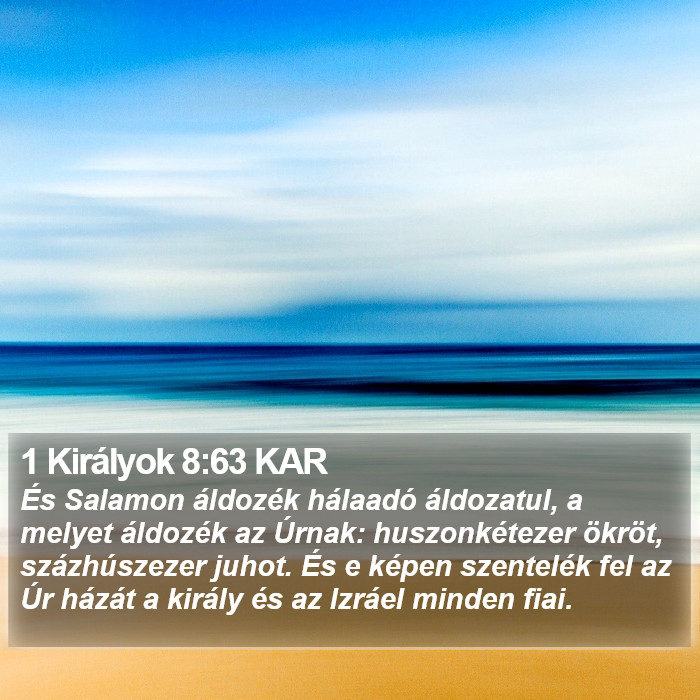 1 Királyok 8:63 KAR Bible Study