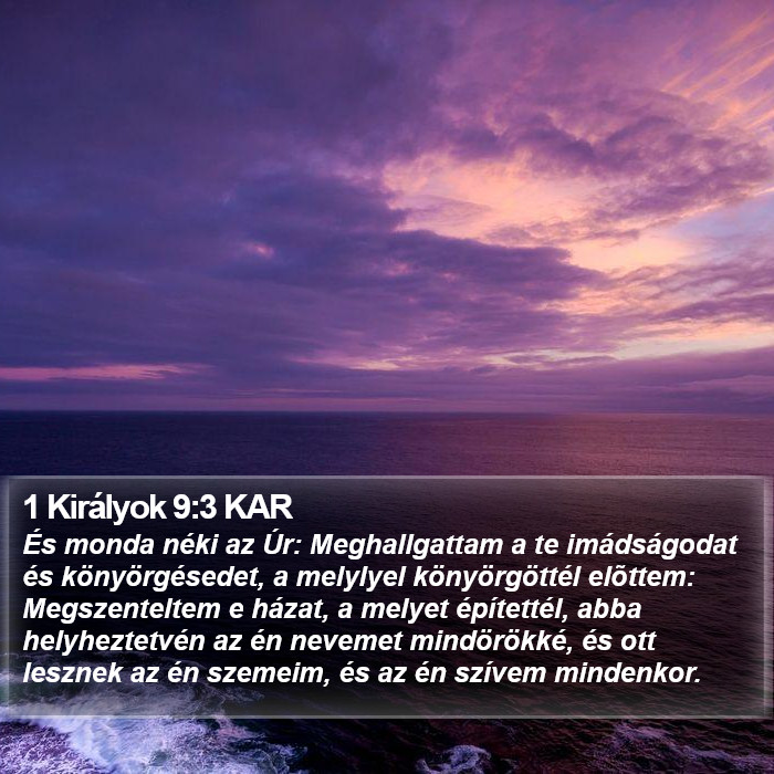 1 Királyok 9:3 KAR Bible Study