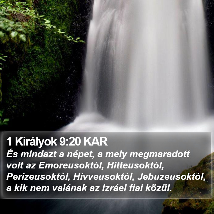 1 Királyok 9:20 KAR Bible Study