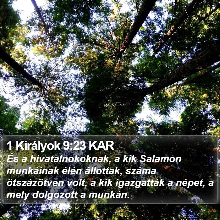 1 Királyok 9:23 KAR Bible Study