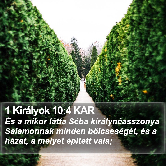 1 Királyok 10:4 KAR Bible Study