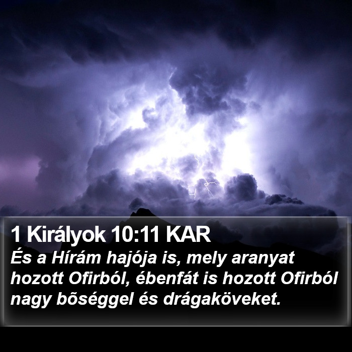 1 Királyok 10:11 KAR Bible Study