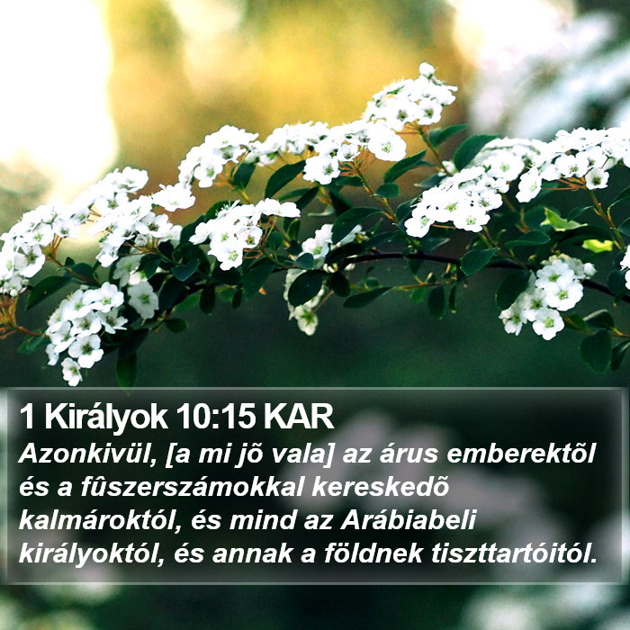 1 Királyok 10:15 KAR Bible Study