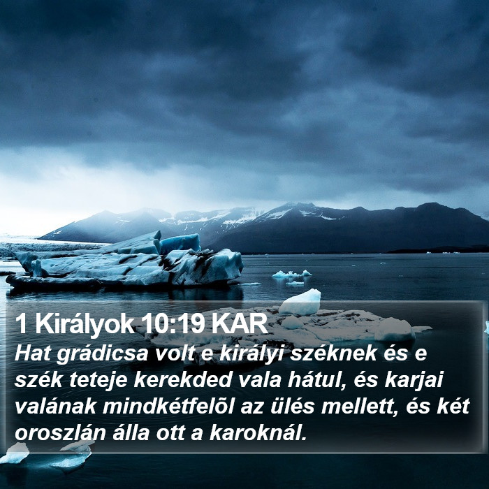 1 Királyok 10:19 KAR Bible Study