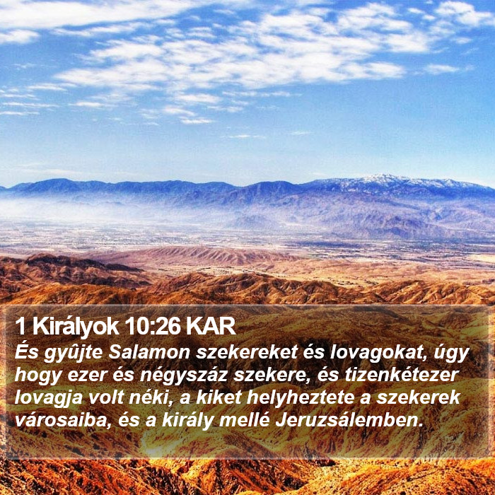 1 Királyok 10:26 KAR Bible Study