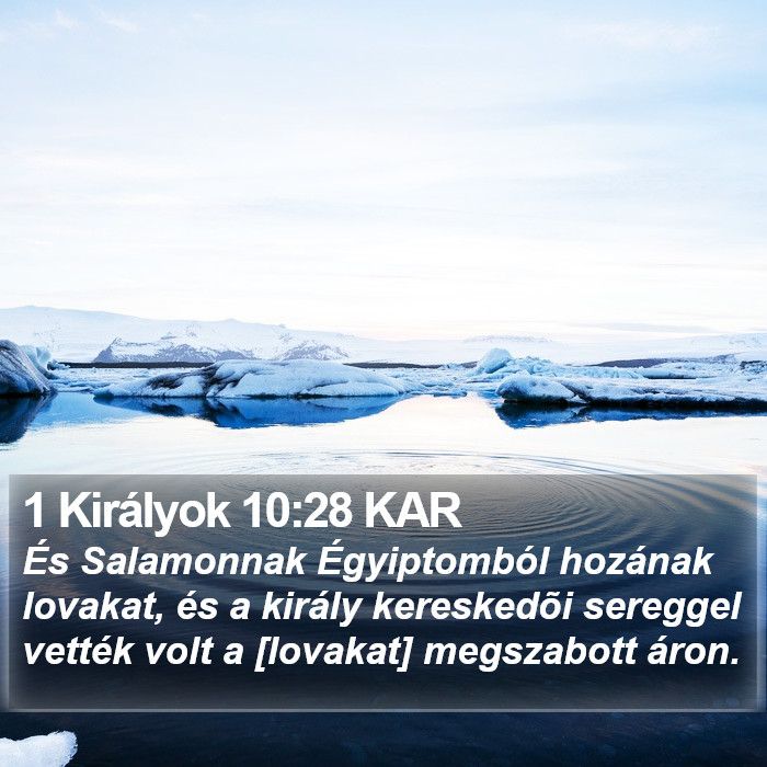 1 Királyok 10:28 KAR Bible Study