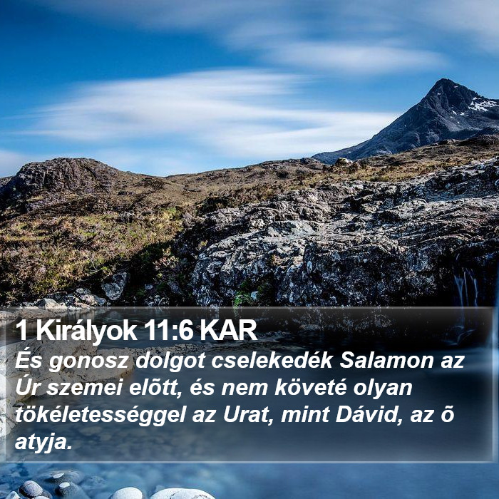 1 Királyok 11:6 KAR Bible Study