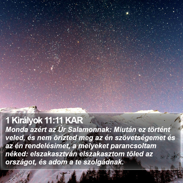 1 Királyok 11:11 KAR Bible Study