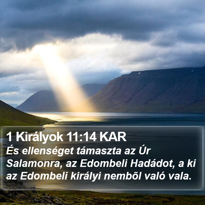 1 Királyok 11:14 KAR Bible Study