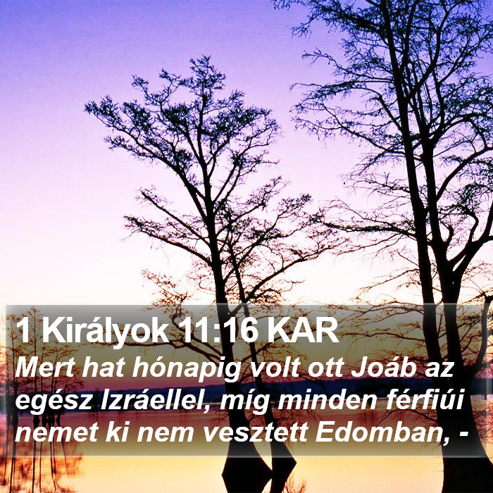 1 Királyok 11:16 KAR Bible Study