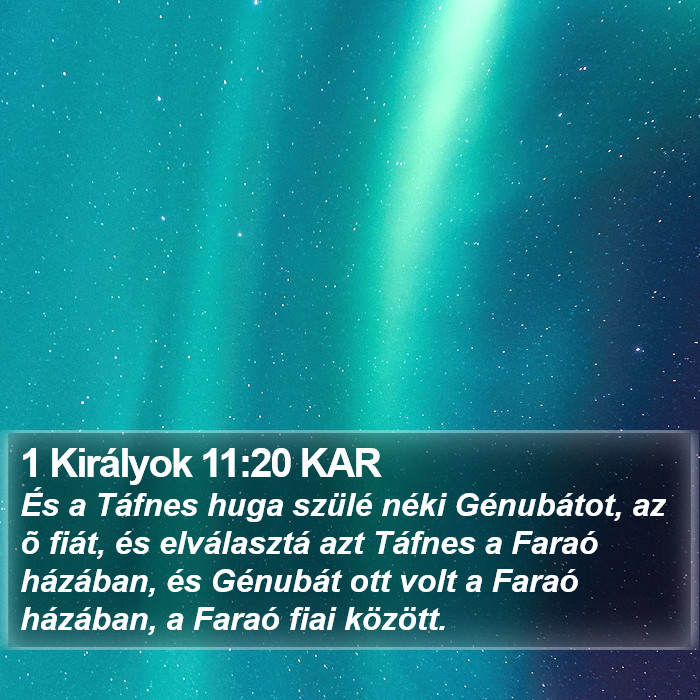 1 Királyok 11:20 KAR Bible Study