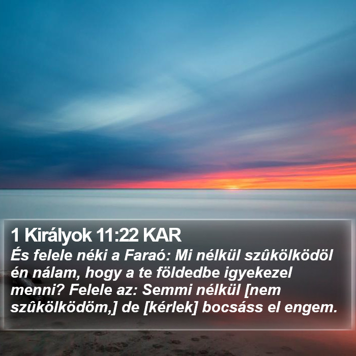 1 Királyok 11:22 KAR Bible Study