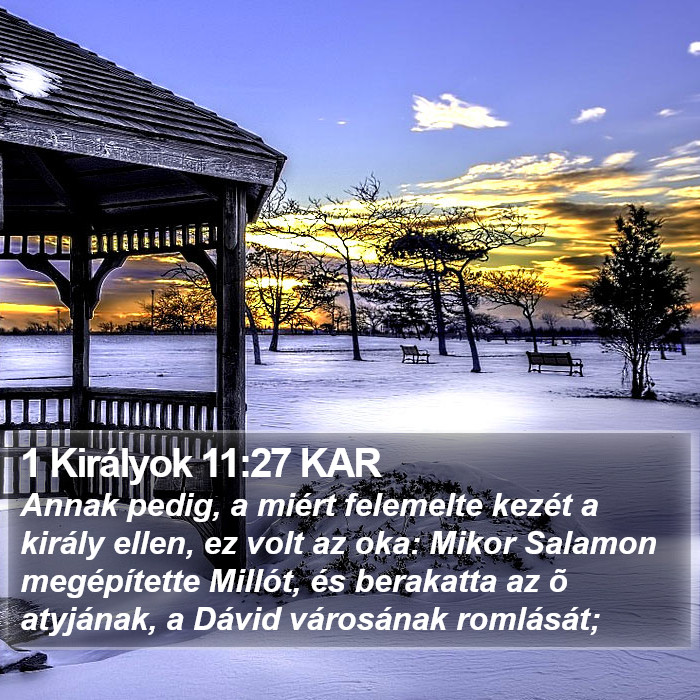 1 Királyok 11:27 KAR Bible Study