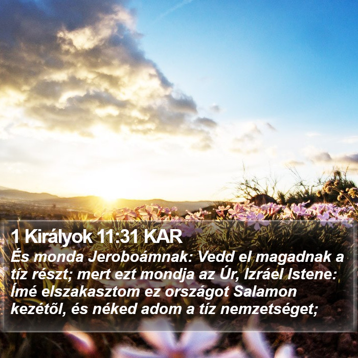 1 Királyok 11:31 KAR Bible Study