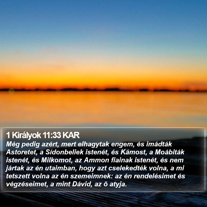 1 Királyok 11:33 KAR Bible Study