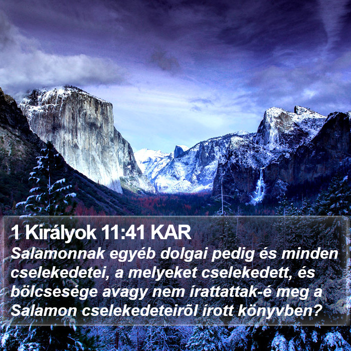 1 Királyok 11:41 KAR Bible Study