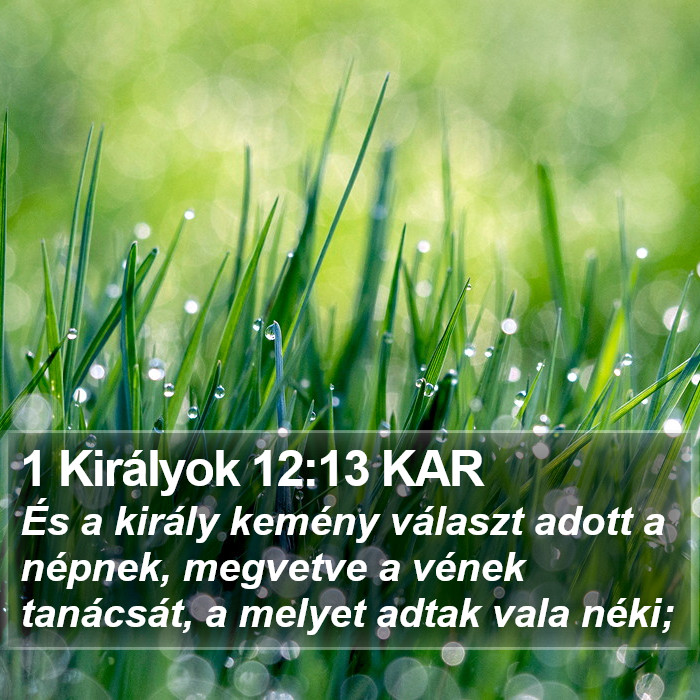 1 Királyok 12:13 KAR Bible Study