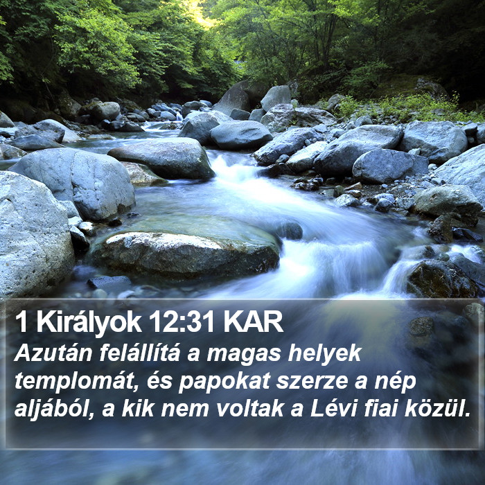 1 Királyok 12:31 KAR Bible Study