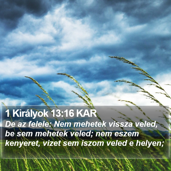 1 Királyok 13:16 KAR Bible Study