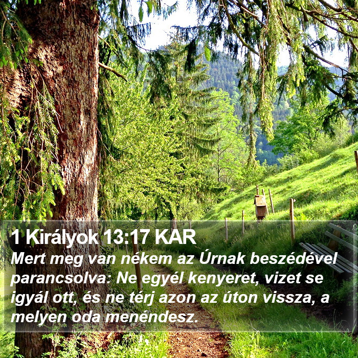 1 Királyok 13:17 KAR Bible Study