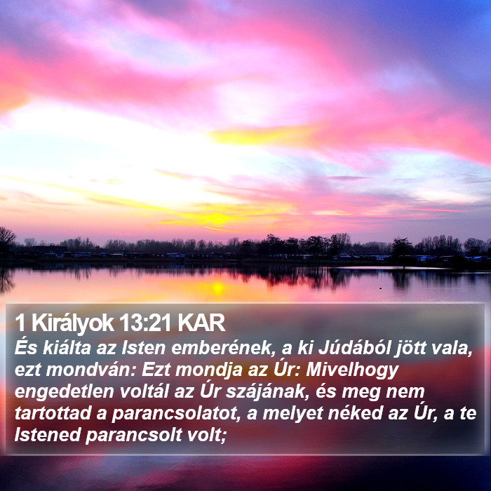 1 Királyok 13:21 KAR Bible Study