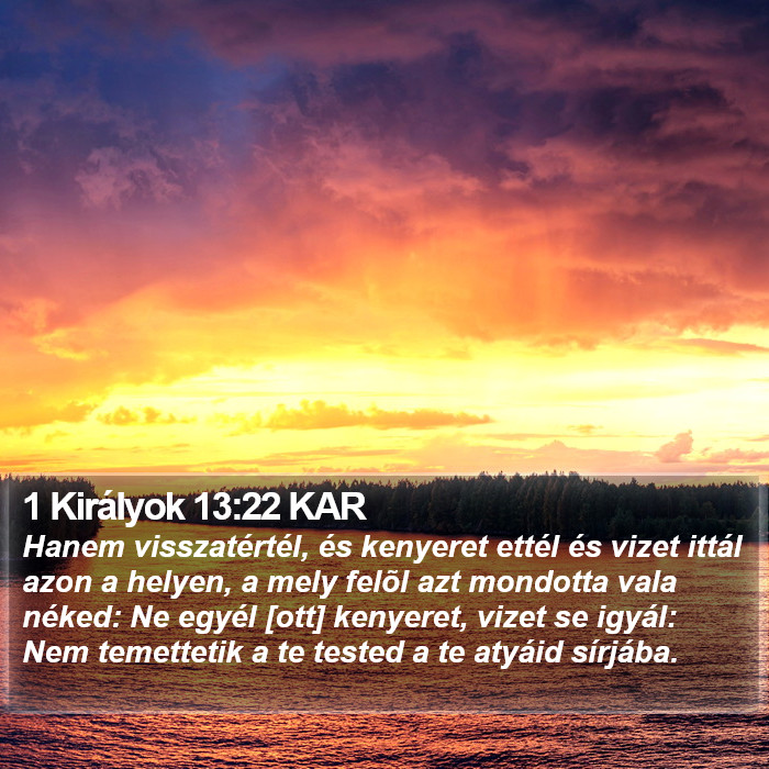 1 Királyok 13:22 KAR Bible Study
