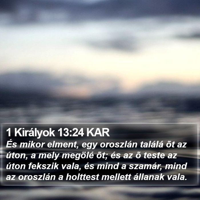 1 Királyok 13:24 KAR Bible Study