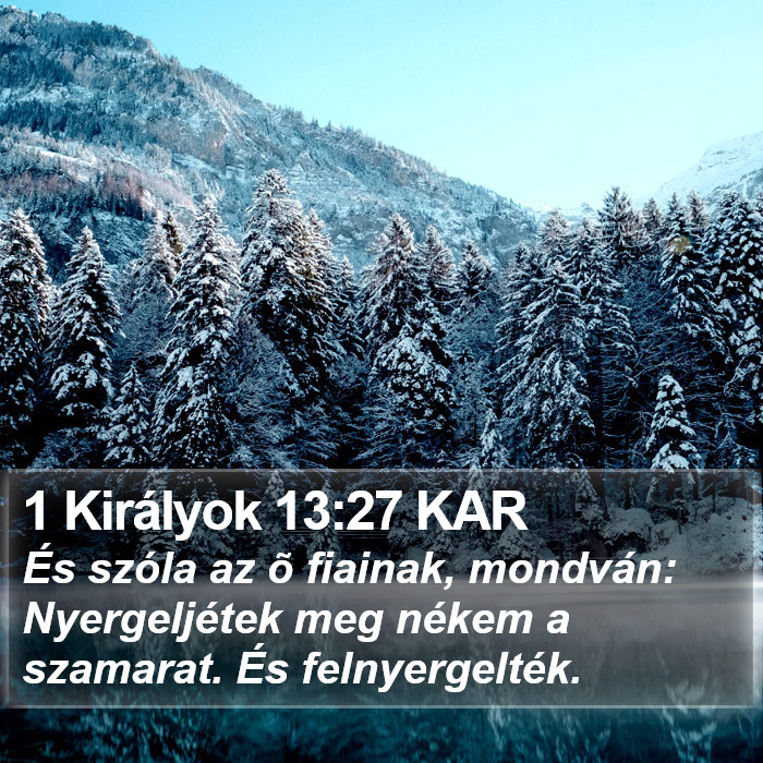 1 Királyok 13:27 KAR Bible Study