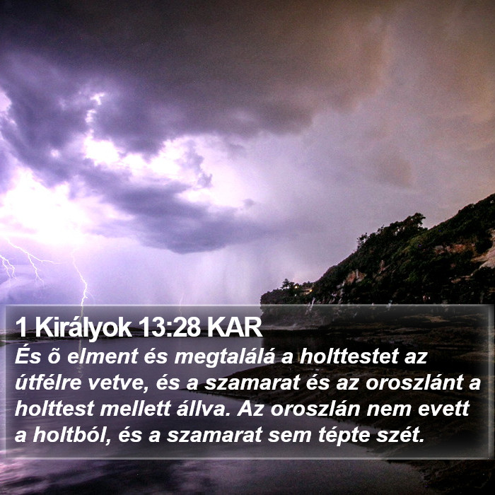 1 Királyok 13:28 KAR Bible Study
