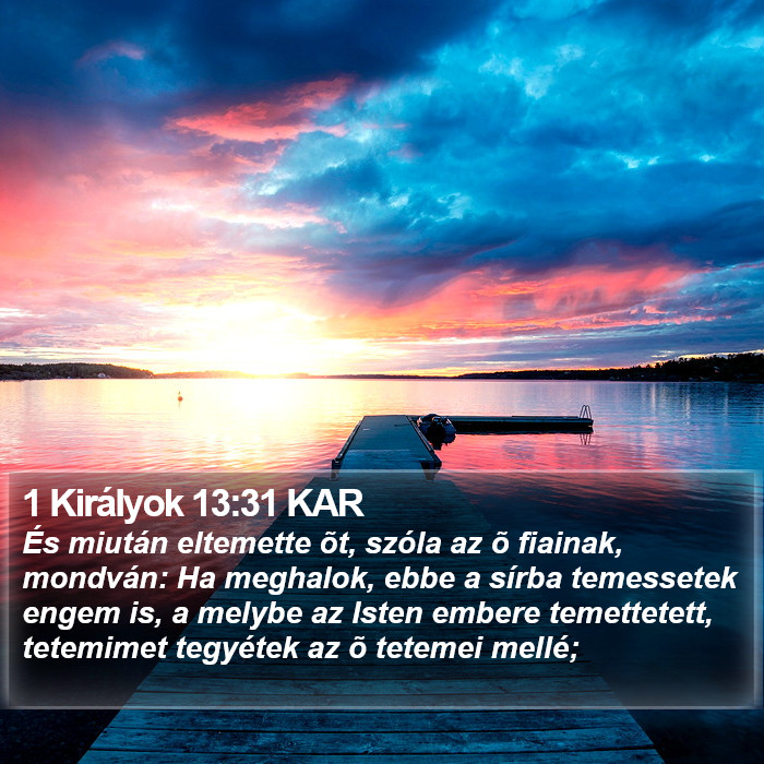 1 Királyok 13:31 KAR Bible Study