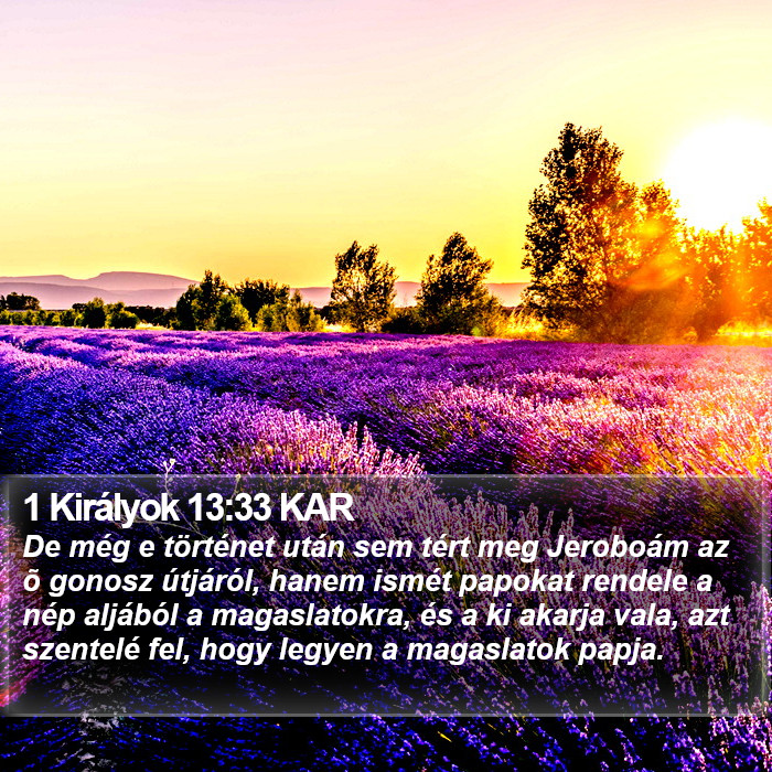 1 Királyok 13:33 KAR Bible Study