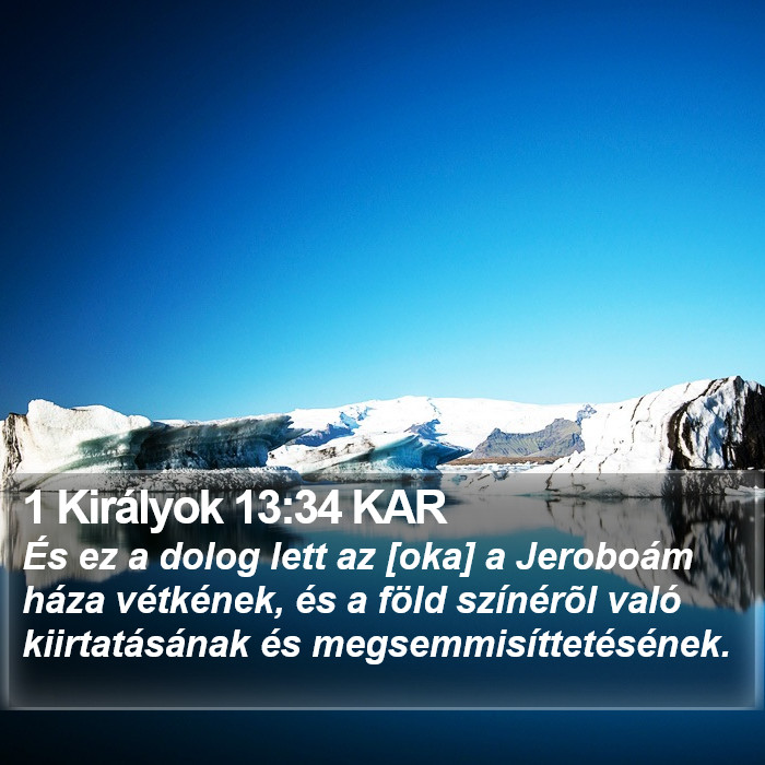 1 Királyok 13:34 KAR Bible Study