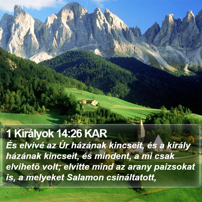 1 Királyok 14:26 KAR Bible Study