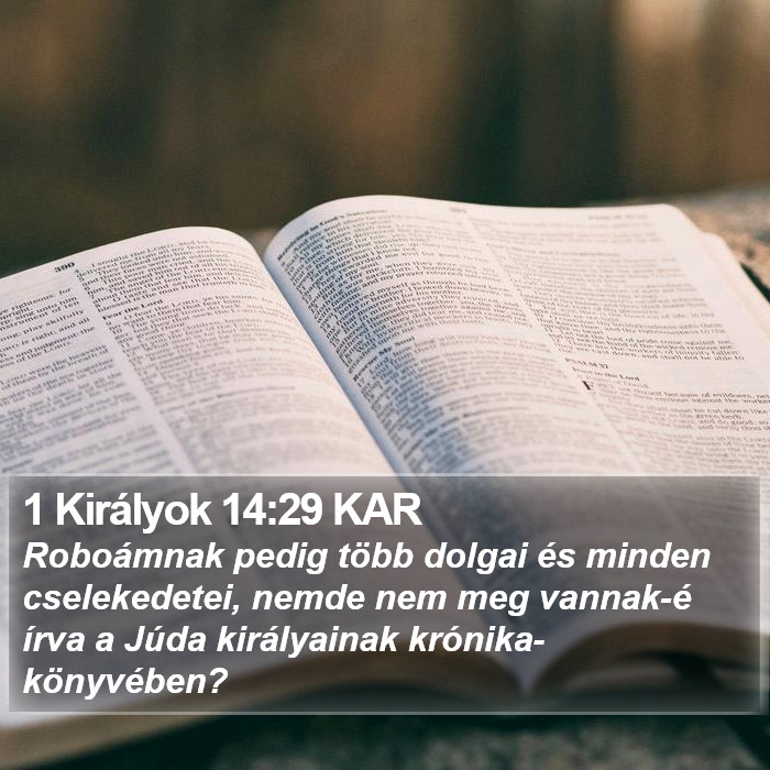 1 Királyok 14:29 KAR Bible Study