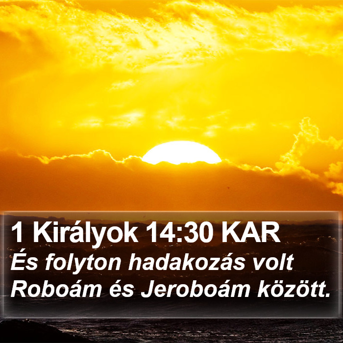 1 Királyok 14:30 KAR Bible Study
