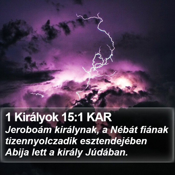 1 Királyok 15:1 KAR Bible Study