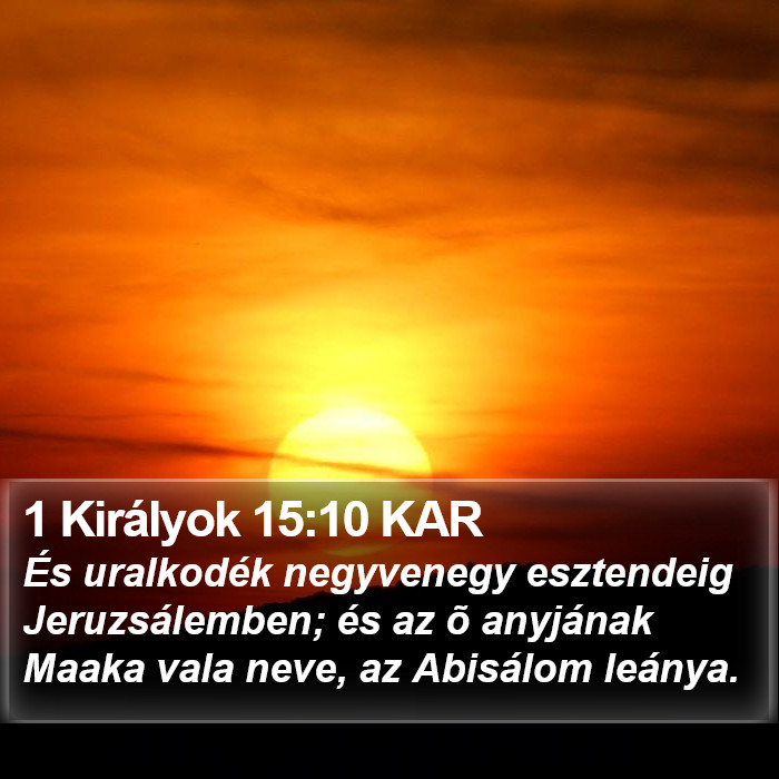 1 Királyok 15:10 KAR Bible Study