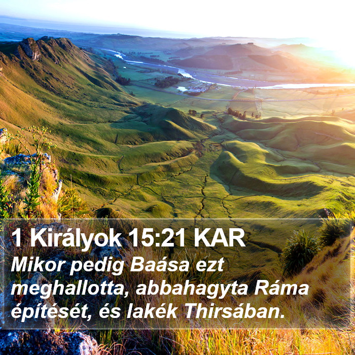 1 Királyok 15:21 KAR Bible Study