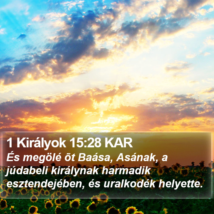 1 Királyok 15:28 KAR Bible Study