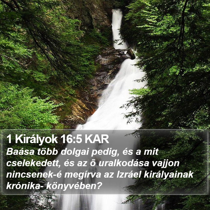 1 Királyok 16:5 KAR Bible Study