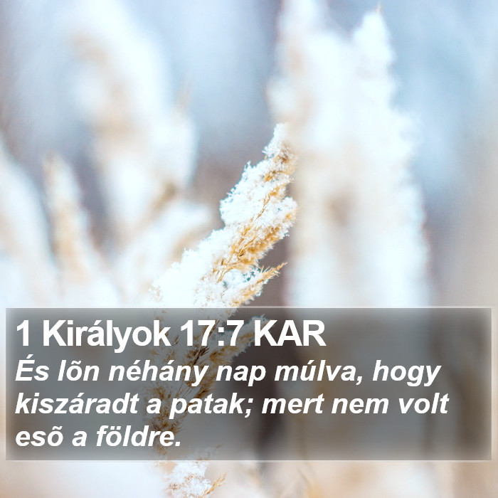 1 Királyok 17:7 KAR Bible Study