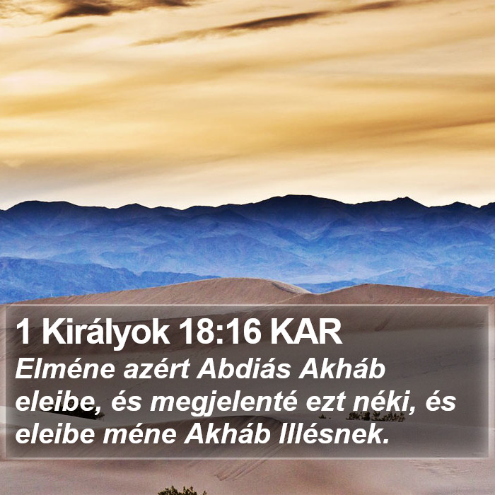 1 Királyok 18:16 KAR Bible Study