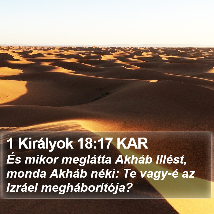 1 Királyok 18:17 KAR Bible Study