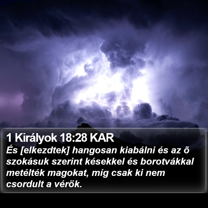 1 Királyok 18:28 KAR Bible Study