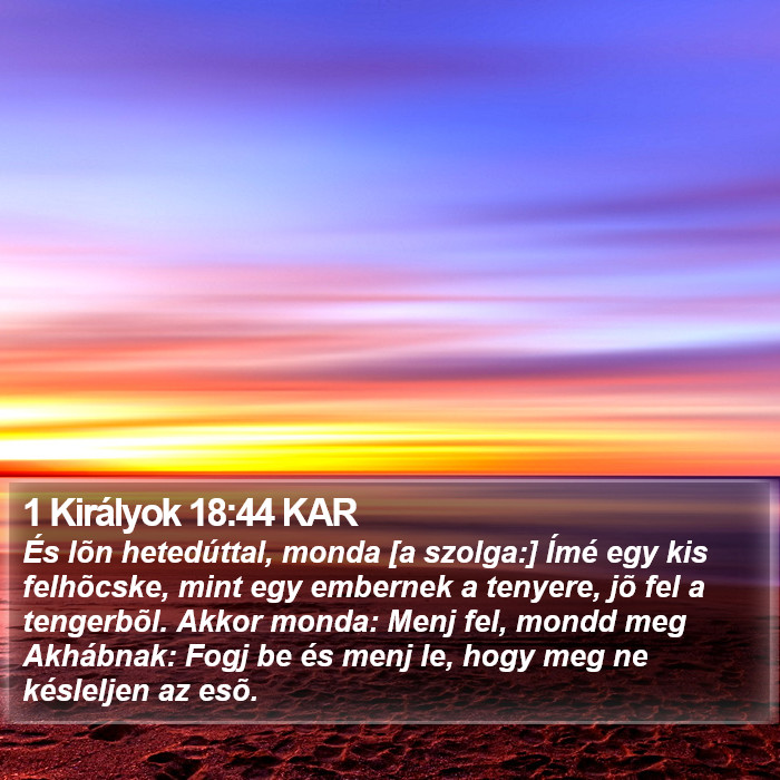 1 Királyok 18:44 KAR Bible Study