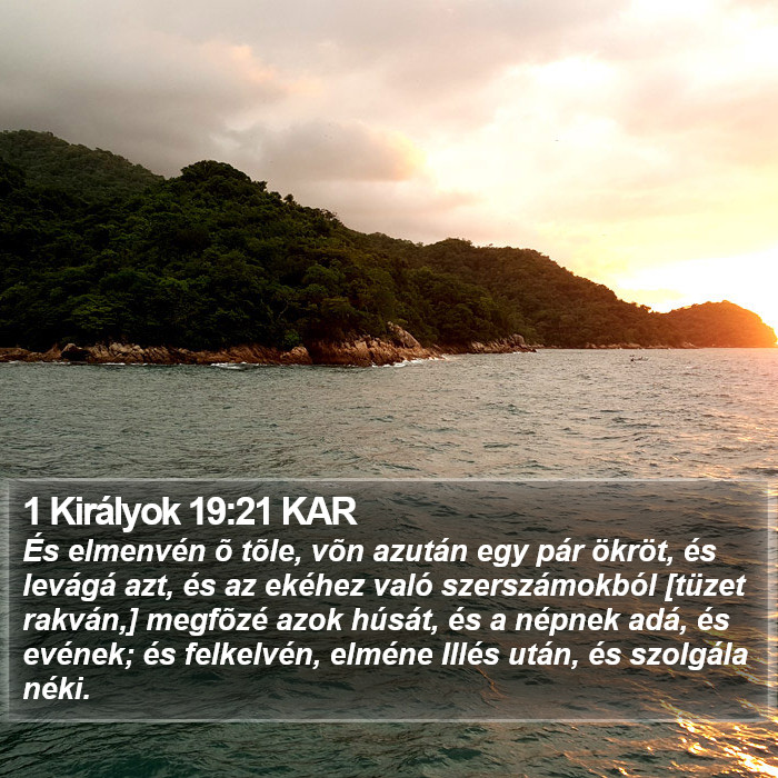 1 Királyok 19:21 KAR Bible Study