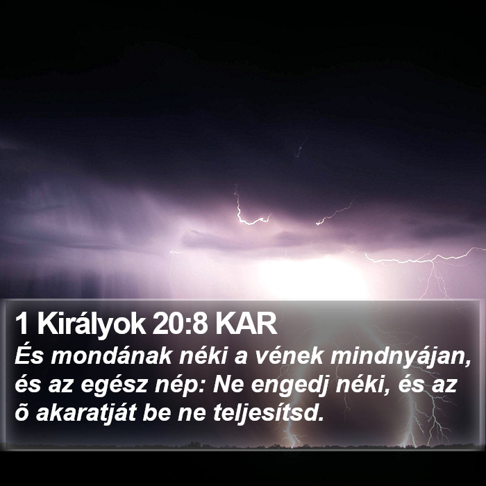 1 Királyok 20:8 KAR Bible Study
